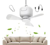 Genérico Portable Ceiling Fan - Wireless Remote Control Camping Fan, Wind Blower with Hook for Air Circulation in Gazebo, Patio, Bedroom, Tent, and Workshop