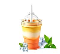 Genérico Portable Chiller Flask - Flexible Silicone, Round Freezer Tray Kettle, Reusable Beverage Canteen | Space Saving Drinkware Accessory for Gym School Backpacking Summer Beach Sports Day