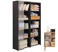 Genérico Portable Closet Wardrobe, Garment Shelf Organizer, 15.75 Inches Spacious Foldable Cabinet with Fabric Cover, Clothes Rack for Bedroom Storage, Dorm Apartment, Seasonal Clothing