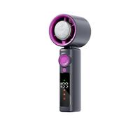Genérico Portable Cooling Fan, Turbine Handheld Fan, Foldable Rechargeable Device, 1-199 Speed Control, LED Display with Night Light, Perfect for Beach, Hiking, Dorm, RV, and Workplace Use