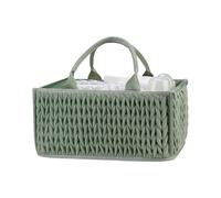 Genérico Portable Diaper Caddy Basket, Baby Diaper Organizer Basket, Nursery Storage Tote with Handles for Diapers, Wipes, Toys, Lotion, Changing, 36x23x17cm, Light Gray