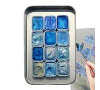 Genérico Portable Drawing Supplies For Beginners Artists Kids Boys Girls Home Classroom Homeschooling Birthday | Shimmer Watercolor Paint Set - 12-Color Educational Drawing Kit |