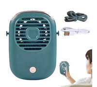 Genérico Portable Fan - 12x9x3.5cm Wearable PersonalFan | Mini Neck & Handheld Fan - Bladeless 3-Speed USB Rechargeable ABS QuietFan with Lanyard Desktop Stand | Women Men Office Travel Outdoor