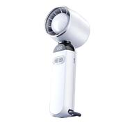 Genérico Portable Fan, Bladeless Cooling Blower, 100-Speed Rechargeable Quiet Fan, Compact ABS Design, Ideal for Camping Beach Desk Dorm Gym Use, Standard Size, White Gray Color, 1 Piece