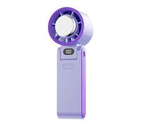 Genérico Portable Fan Rechargeable, Compact Handheld Fan with LED Display, 3600mAh Battery, 100-Speed Adjustable, 180° Foldable Quiet Cooling Device for Hot Weather Outdoor Use, Purple