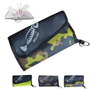 Genérico Portable Fishing Lure Multi-Layer Storage Bag, Waterproof Tackle Binder with Buckle, Multi-Function Soft Bait Binder, for Rigs, Hooks, Sinkers Storage (Camouflage Green)