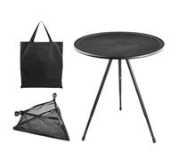 Genérico Portable Folding Table, Outdoor Camping Desk, Adjustable Height Setup, 42.6x37.5x37.5, Lightweight Compact Design, Round, for Cooking BBQ Picnic Beach Travel Activities Table