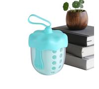Genérico Portable Fruit Cup with Strainer - Leak Proof 600ml | Liftable Removable Colander Drain Basket | Multifunctional Container Bowl with Lid Fork for Home Picnic Camping Salad Snack Cleaning