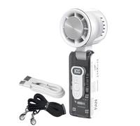 Genérico Portable Handheld Fan, LED Light Rechargeable Bladeless Fan, ABS, PC Cooling Device for Beach, Camping, Kids, Vacation, Outdoor, Offices, Travel, and Personal Use, 7.56x3.15x2.36 inches