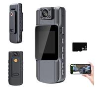 Genérico Portable HD Action Camera, 4K/1080P Mini Wearable Action Camera, Night Vision Actions Cameras, 150°Wide Angle, 180°Lens Rotatable with Audio and Video Recording (1080P+64g)