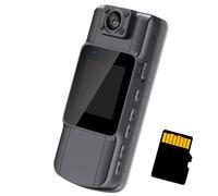 Genérico Portable HD Action Camera,Police Body Cameras with Audio and Video Recording,150°Wide Angle 180°Lens Rotatable 7 Hour Battery Life Video Camera with Night Vision (+64G)