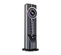 Genérico Portable Humidifier Fan, Desk Misting Fan with 100ml Water Tank, Quiet Ventilator with 6-Speed Remote Control, Compact Cooling Device for Bedroom Offiice and Home Use, Gray