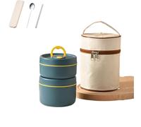 Genérico Portable Insulated Lunch Containers Set, 4 Tier Portable Insulated Lunch Container Set, Suitable for Work, Picnics and Camping (Blue,2 piece set)