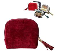 Genérico Portable Jewelry Organizer Pouch with Zipper Tassel, Mini Jewelry Travel Boxes with Five Compartments, Multi Layer Storage Pouch for Earring Necklace Ring Bracelet