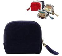 Genérico Portable Jewelry Organizer Pouch with Zipper Tassel, Mini Jewelry Travel Boxes with Five Compartments, Multi Layer Storage Pouch for Earring Necklace Ring Bracelet