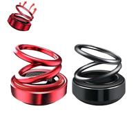 Genérico Portable Kinetic Molecular Heater, 2024 New Portable Kinetic Molecular Heater, Molecular Heater for Car, Solar Rotating Double Ring Suspension Car Ornament (Black+Red)