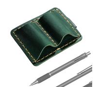 Genérico Portable Leather Holder, Double Hole Organizer, 2.91x2.4 Inches Compact Case with Anti Lost Feature, Practical Pen Storage, Stylish Pen Organizer with Design, Writing Tool Holder for Office