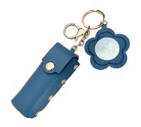 Genérico Portable Lipstick Case - PU Leather Makeup Organizer, Compact Cosmetic Holder | Purse with Key Ring Zippered Travel Wallet for Women Girls Stylish Accessory Daily Use Gift Bag Insert