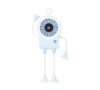 Genérico Portable Mini Fan - 100 Speeds Suction Cup Hands-Free Adjustable,Portable Digital Display Fan - for Outdoor Travel Beach Vacation Camping Picnic Exercise Home Office Work