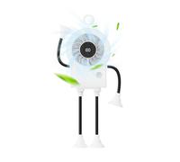 Genérico Portable Mini Fan, Hands Free Suction Cup, 3.50x1.49x10.23 Inches Compact Device with Digital Display, 5 Modes 100 Speeds, Cooling Gadget with Design, Travel Accessory for Outdoor and Office