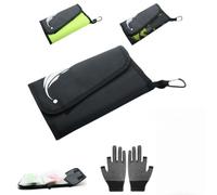 Genérico Portable Multi-Layer Fishing Bait Organizer,Waterproof Soft Lure Storage Bag for Hooks,Sinkers & Rigs (Black)
