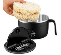 Genérico Portable Noodle Bowl, Stainless Steel Container, Lid Fork Combo, 1200ml Pho Pasta Rice Bowl Dorm Travel Lunch Soup Oatmeal, Food Storage Mug, College Dorm Essential for Soup Noodles Meals