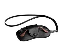 Genérico Portable Pu Leather Glasses Case - Slim Sunglasses Bag, Lightweight Eyewear Sleeve, Handbag Eyewears Box | Eyeglasses Glasses Case Pouch With Wristlet Strap And Button Clip For Women