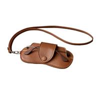 Genérico Portable Pu Leather Glasses Case - Slim Sunglasses Bag, Lightweight Eyewear Sleeve, Handbag Eyewears Box | Eyeglasses Glasses Case Pouch With Wristlet Strap And Button Clip For Women