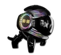 Genérico Portable Robot Bluetooth Speaker,6W True Wireless Speaker,with Alarm Clock RGB Lights,Deep Bass Loud Stereo Sound,Bluetooth 5.1 TWS Pairing Support TF Card AUX Input FM Radio (Black)