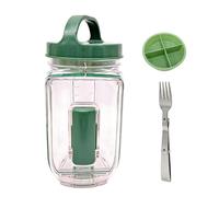 Genérico Portable Salad Cup To-Go - 1000ml Meal Prep Jar | Leak-Proof Lunch Container With Built-in Dressing Cup & Spork, Ideal For Office Gym Picnic & Travel, Healthy Lunch Shaker For Men & Women