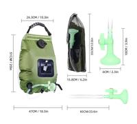 Genérico Portable Shower for Camping - 5 Gallon 20L Solar Bath Pouch with Shower Head and Hose | Lightweight Portable Camp with Material and Solar Heating for Outdoor Beach Indoor Home Cabin