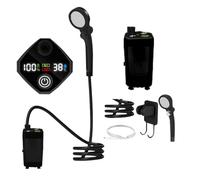 Generico Portable Shower, Rechargeable Travel Shower, Waterproof LED Display Pump, 3 Spray Washing for Outdoor, Garden, Beach, Pet, Bath, RV, Car, 11.42x7.48x3.35 Inches, Green, Gray, Black