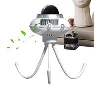 Genérico Portable Space Octopus Fan, Bladeless Safety Cooling, Handheld Size with Flexible Tripod, Accessory, Modern Style with Led Power Display, Gift for Travel and Home