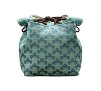 Generico Portable Tea Bag Pouch - Chinese Style Drawstring Organizer for Tea Bags and Cups, Suitable for Women, Home, Office, Travel, Camping, Picnic, Vacation, Road Trips, 3.54x3.35x3.35 inches