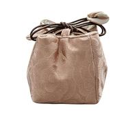 Generico Portable Tea Bag Pouch - Chinese Style Drawstring Organizer for Tea Bags and Cups, Suitable for Women, Home, Office, Travel, Camping, Picnic, Vacation, Road Trips, 3.54x3.35x3.35 inches