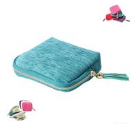 Genérico Portable Travel Jewelry Box Organizer,Mini Jewelry Case for Women with 5 Compartments,Hard Shell Folding Bag for Earrings Rings Necklaces (colour4)