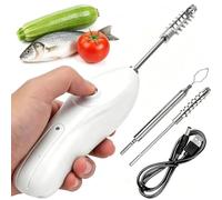 Genérico Portable Vegetable Corer Cordless, Zucchini Corer Tool, Handheld Fish Scale Scraper, Electric Scraping Scale Machine Scale Scraper with 2 Cutter Heads, Rechargeable Fruit Digging Corer