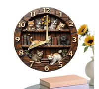 Genérico Portable Wall Clock - Puppy Animal Clock for Kitchen Living Room Bedroom Office | Eco Friendly Wood with Silent Movement, 11.8 Inch Dog Wooden Decoration, Modern Decorative for Design