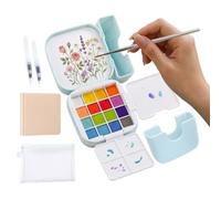 Genérico Portable Watercolor Painting Set - 16 Colors Travel Art Palette