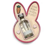genérico Portabotellas de Licor de Conejito de Pascua: ¡algún Conejito Necesita una inyección! Mini portabotellas de Vino con Forma de Conejo de Madera, Regalo Sorpresa de Cesta de Pascua (Pink)