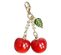 Genérico Portachiavi Ciliegia | Adorabile Gioiello Ornamento A Forma Di Frutta,Ciondolo Ciliegia,Per Donne, Signore E Ragazze, Automobile, Telefono, Decorazione, Viaggio, Zaino E Pochette