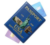Generico Portadocumentos - Porta pasaporte impermeable de piel con tarjetero - Ligera protectora para documentos mujer hombre familia, B, riferimento alla descrizione, Consulte la descripción