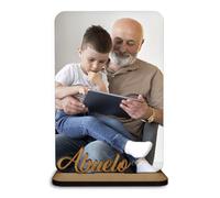 Genérico Portafotos Personalizado para Abuelo, con Palabra Abuelo de Madera, Decoración de Mesa con Foto, regalo