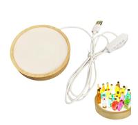 Genérico Portalámparas LED de madera - Lámpara de resina creativa, diseño de vidrio 3D, base LED, regulable en niveles, hecha a mano, luz decorativa | Salones, escritorios, dormitorios, manualidad