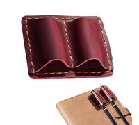 Genérico Portalápices de cuero con clip,Resistente al Desgaste y Portátil | Práctico Portalápices de Doble Orificio,para Laboratorio, Colegio, Farmacia, Viajes al Aire Libre,