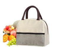 Genérico portante para comida - Aislante Portátil Malla Bolsillo Rayas | Lonchera Térmica Portacomidas,para Hombre Adulto Niño Oficina Escuela Viaje Camping Exterior Picnic Comida Snack Fruta