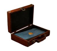 Generico Portaobjetos de piel Vintage Maleta Decorativa Antigua en | Caja Ottoman porta recuerdos pirata para joyas, colgantes, objetos escena, mujer hombre, viaje, fiesta, camping,