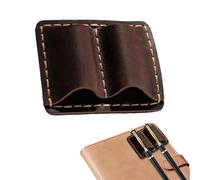 Genérico Portaplumas de Cuero - Resistente al Desgaste y Portátil,Práctico Portalápices de Doble Orificio | para Laboratorio, Colegio, Farmacia, Viajes al Aire Libre,