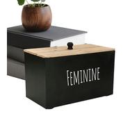 Genérico Portasellos Con Tapa,Organizador Productos Femeninos De Madera | de Almacenamiento Toallas Higiénicas Mujeres | Para Niñas Adolescentes Casa Oficina Baño