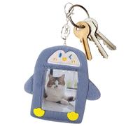 Genérico Portatarjetas de Pingüino de Peluche - 3,15 X 4,92 Pulgadas de Felpa PU Suave | Llavero Mini Estuche para Tarjetas Fotos - Cartera para Insignia de Identidad Estudiante para Álbumes Regalos